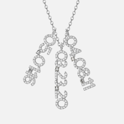 Mini Pave Custom Date Necklace (Vertical)