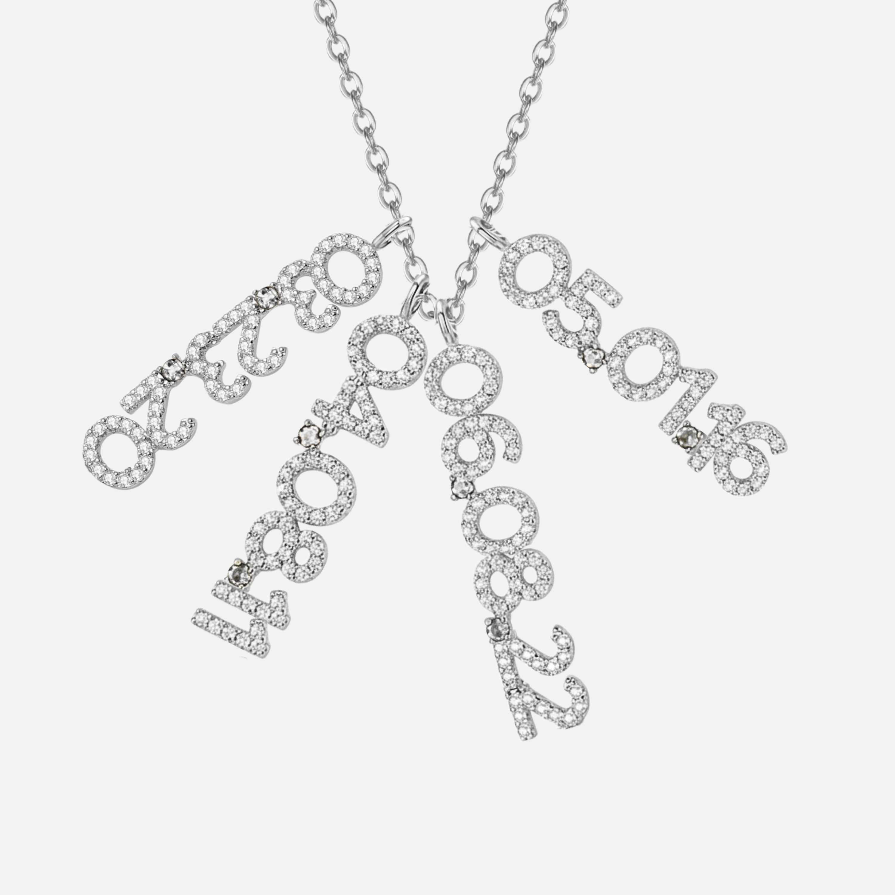 Mini Pave Custom Date Necklaces (Vertical) - Jewelled Me