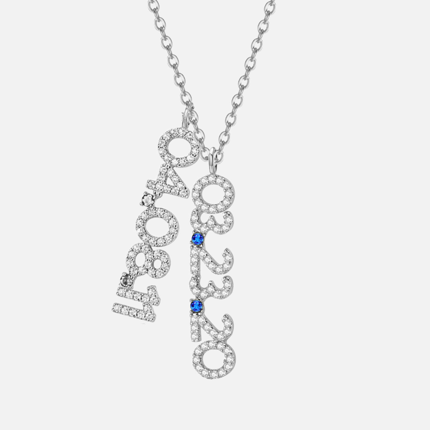 Mini Pave Custom Date Necklace (Vertical)