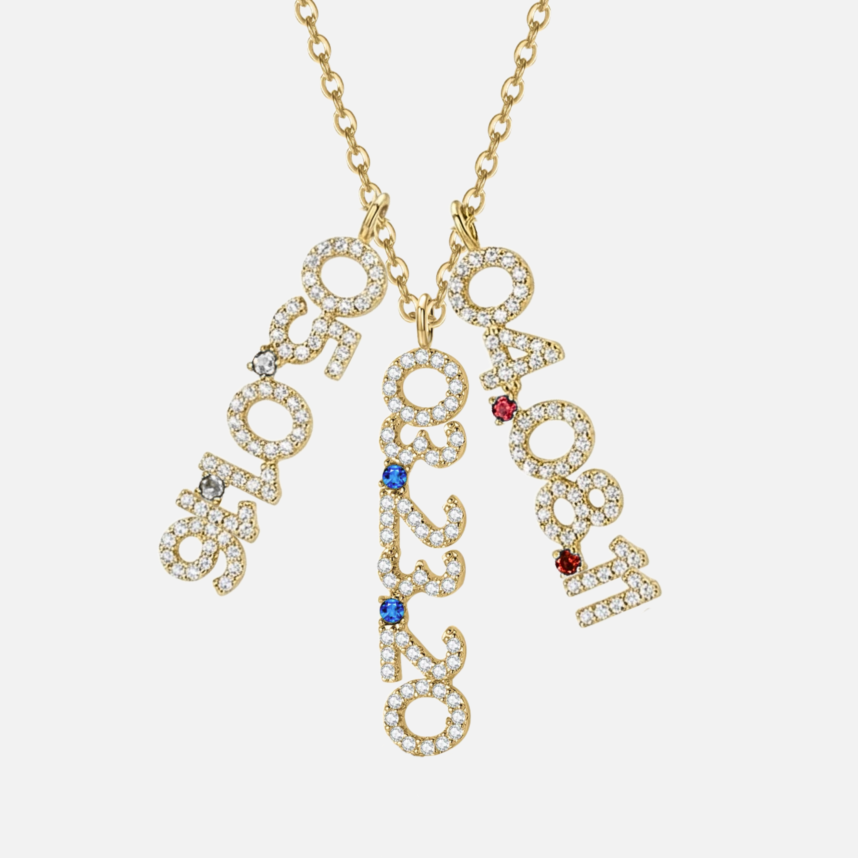 Mini Pave Custom Date Necklace (Vertical)
