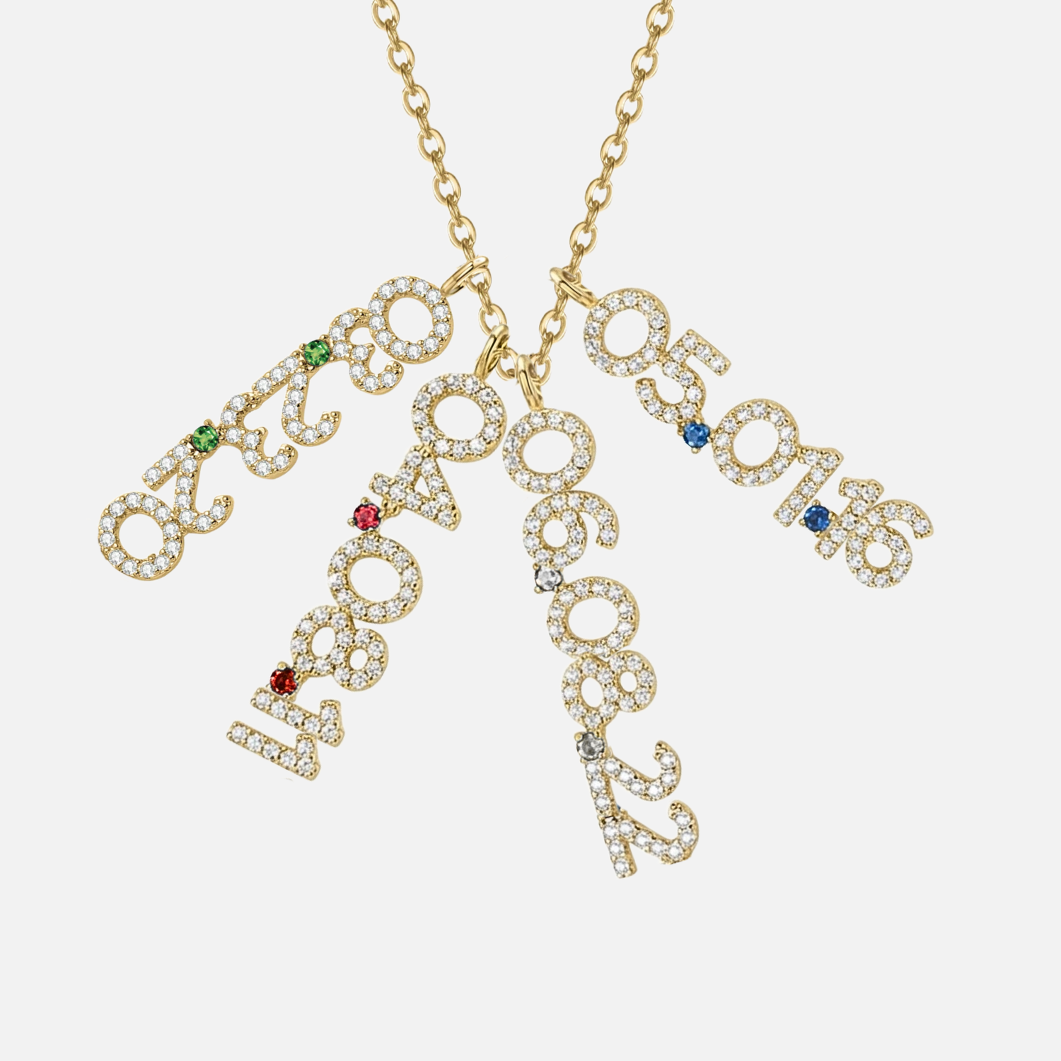 Mini Pave Custom Date Necklace (Vertical)