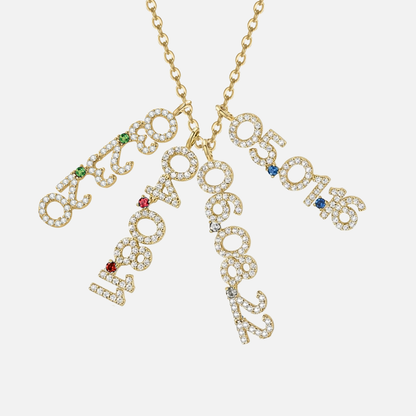 Mini Pave Custom Date Necklace (Vertical)