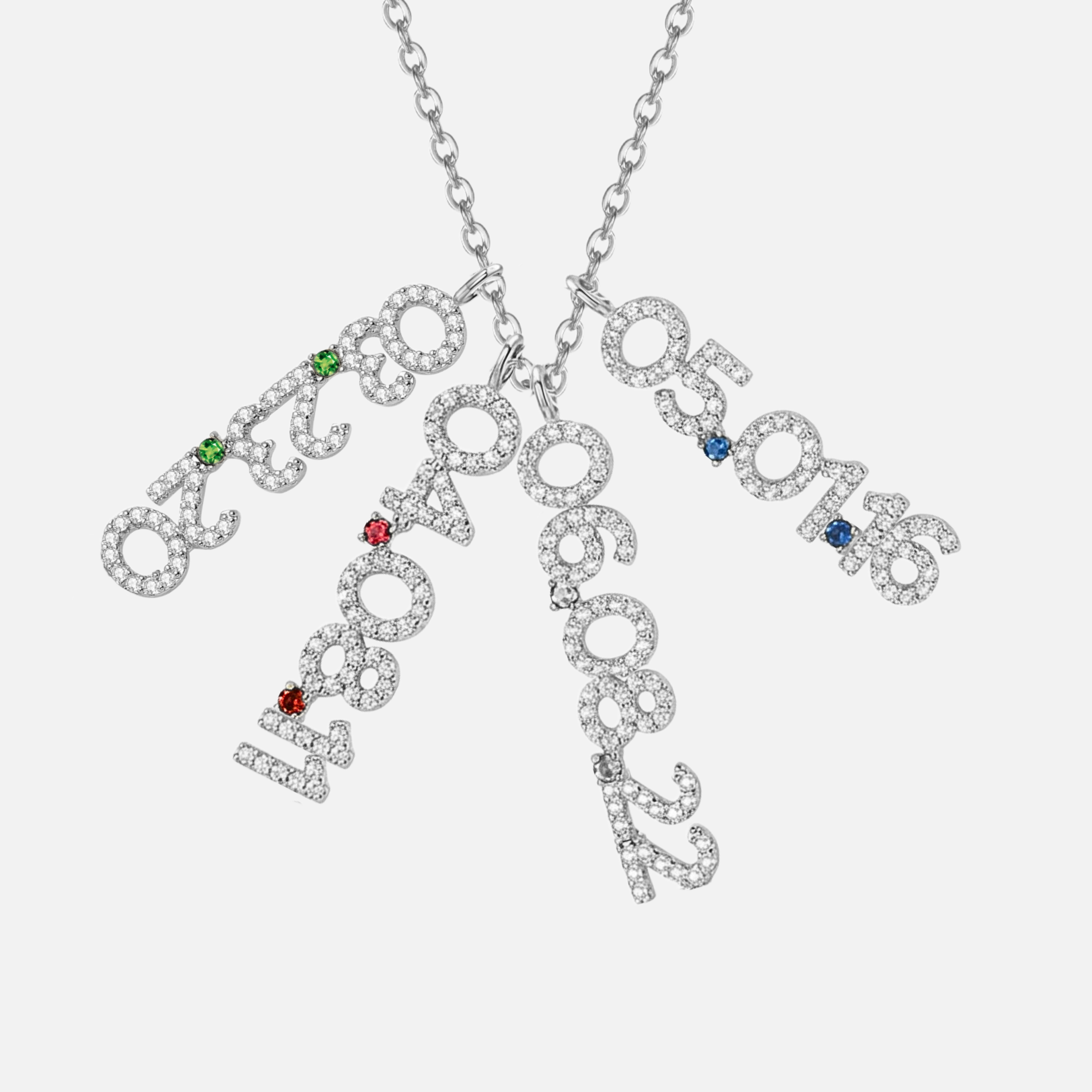 Mini Pave Custom Date Necklace (Vertical)