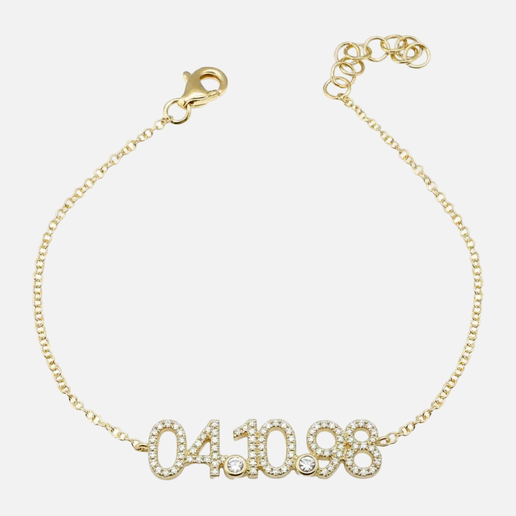 ICED Pave Custom Date Bracelet - Jewelled Me
