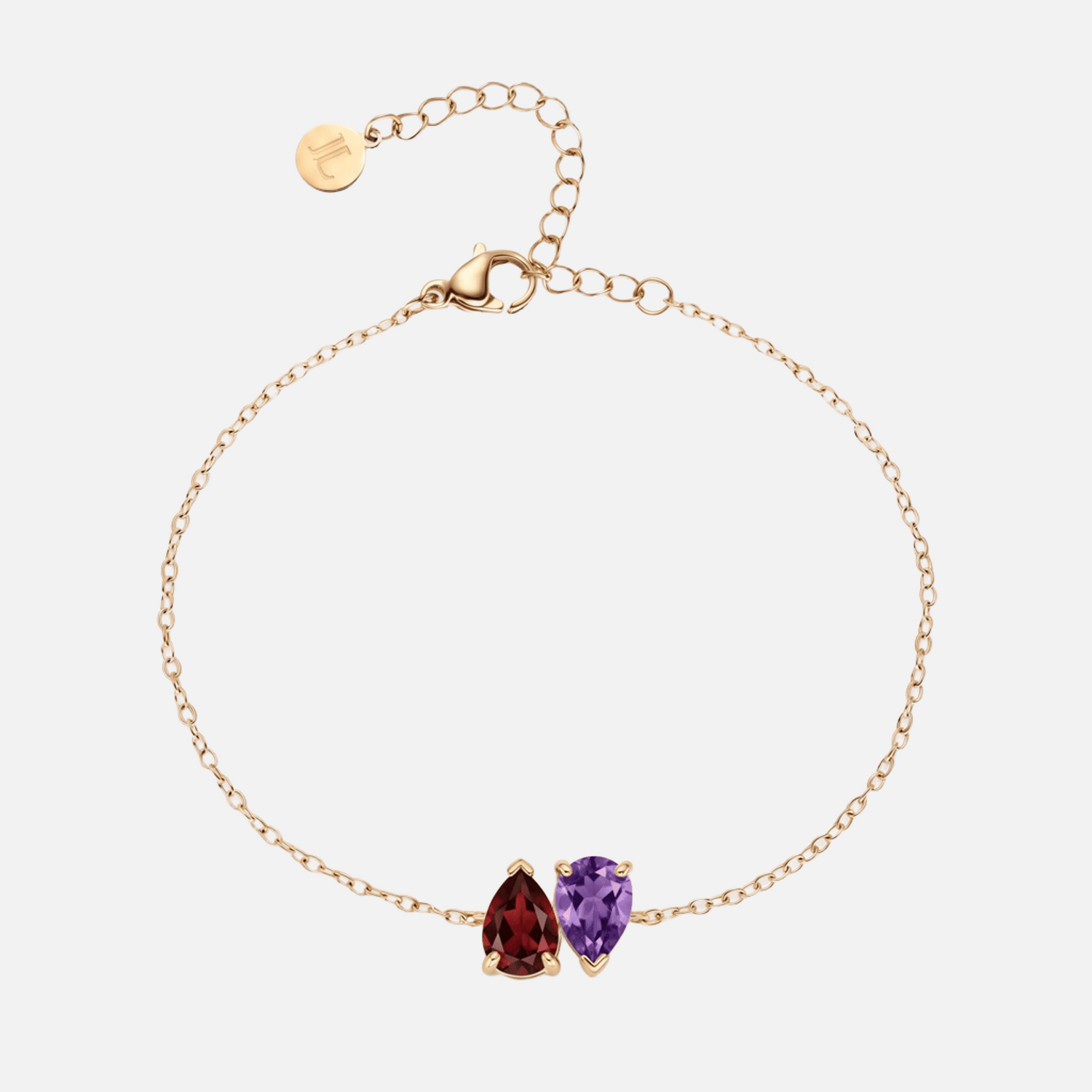 Pluie Toi &amp; Moi Birthstone Bracelet - Gold - Jewelled Me