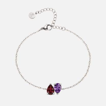 Pluie Toi &amp; Moi Birthstone Bracelet - Silver - Jewelled Me