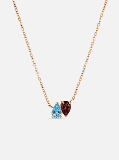 Pluie Toi &amp; Moi Birthstone Necklace - Gold - Jewelled Me