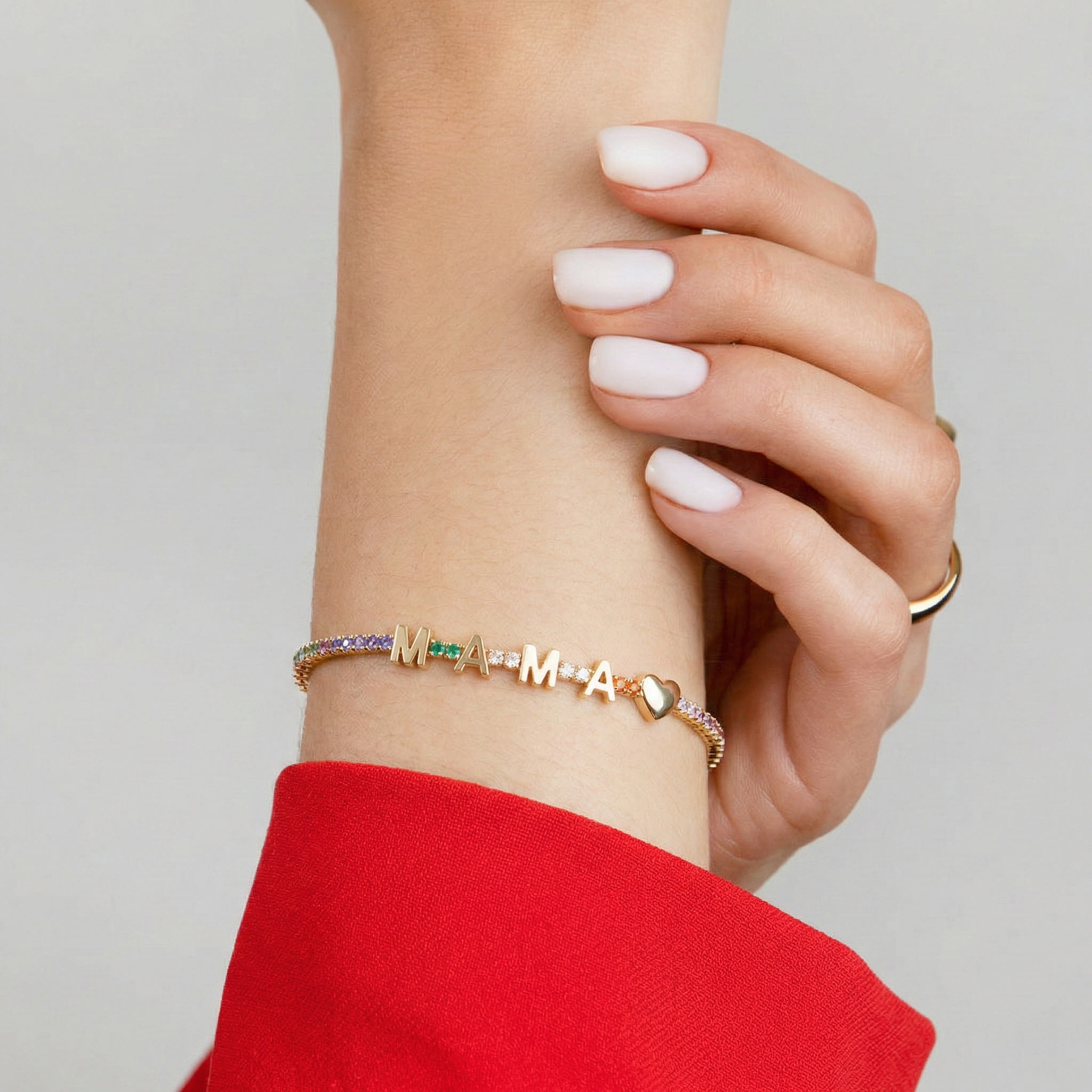 ICED Custom Name Tennis Rainbow Gem Bracelet - Jewelled Me