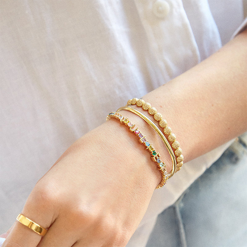 ICED Custom Name Tennis Rainbow Gem Bracelet - Jewelled Me