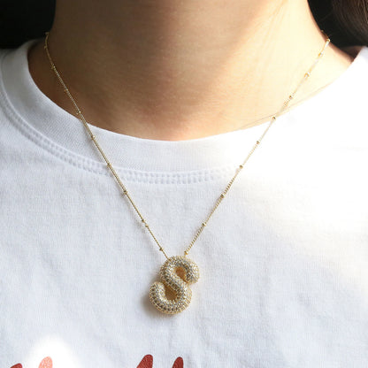 ICED Slim Bubble Initial Necklace