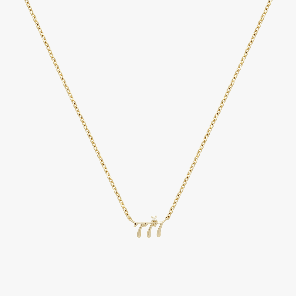 Mini Vermeil Angel Number 111, 333, 444, &amp; 777 Necklaces - Jewelled Me