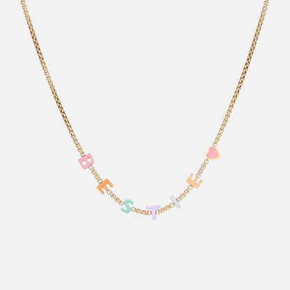 Custom Colour Enamel Name Necklace