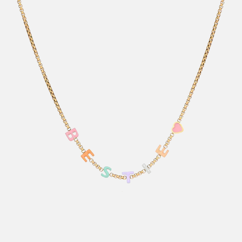 Custom Colour Enamel Name Necklace
