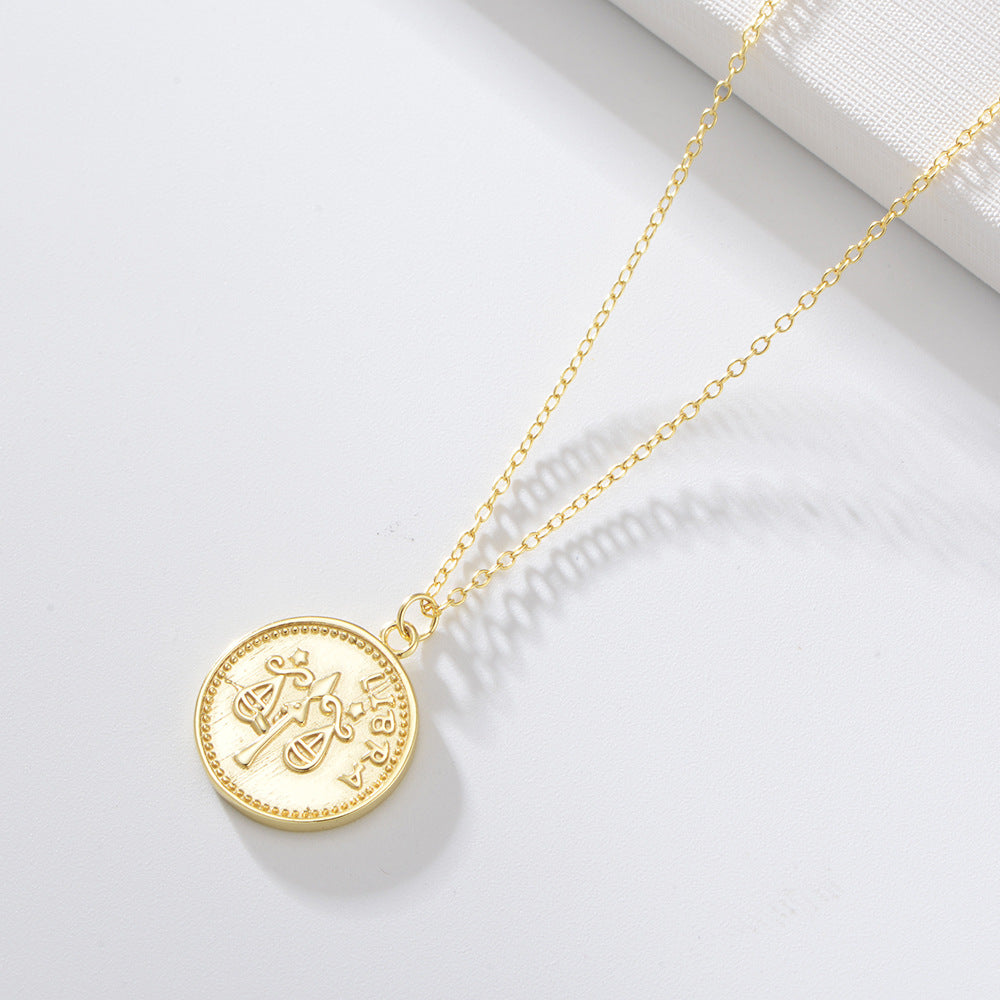 Zodiac Vermeil Coin Pendant