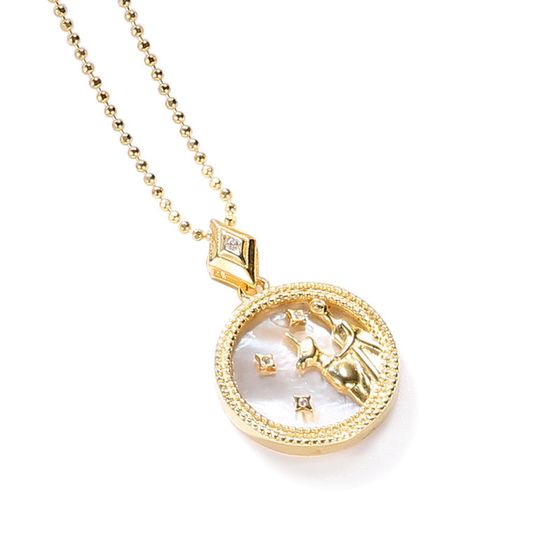 Jewelled Mother of Pearl Zodiac Necklace