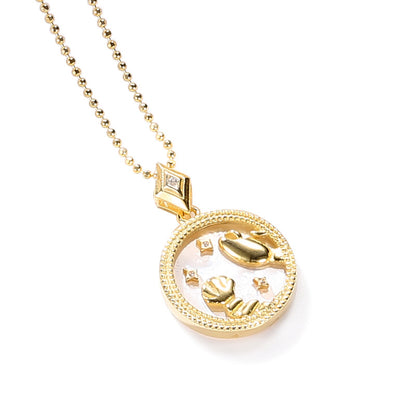 Jewelled Mother of Pearl Zodiac Necklace