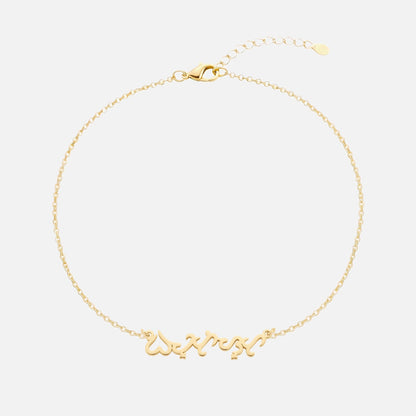 Custom Language Bracelet with a name in Baybayin (Filipino), gold