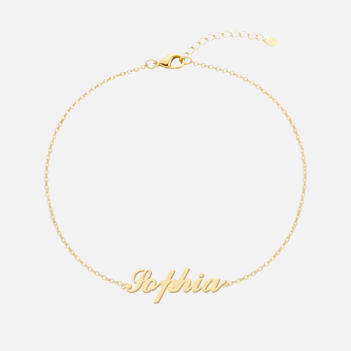 Custom Language Bracelet with a name in English, gold