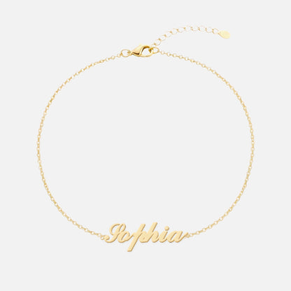Custom Language Bracelet with a name in English, gold