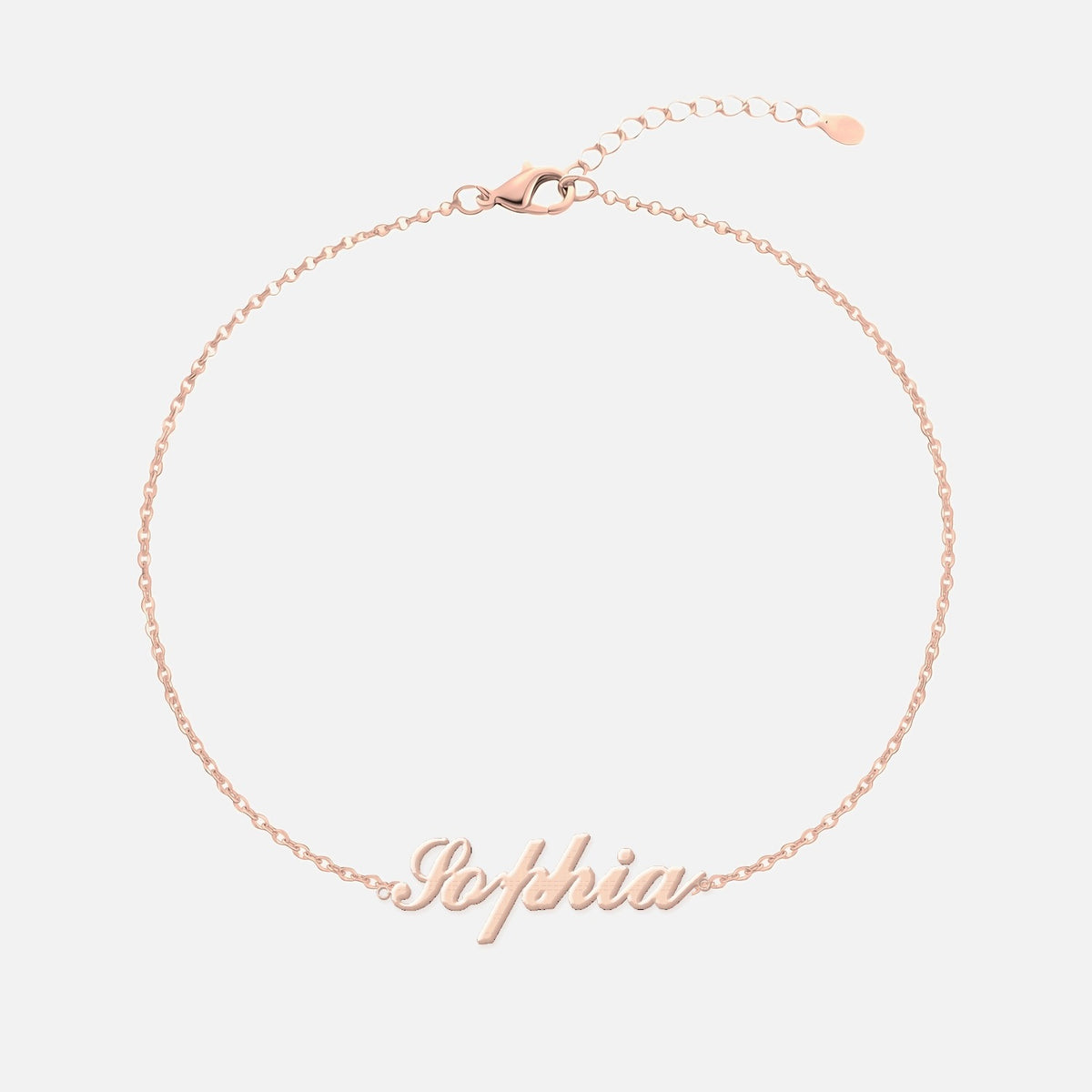 Custom Language Bracelet with a name in English, rose gold