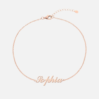 Custom Language Bracelet with a name in English, rose gold