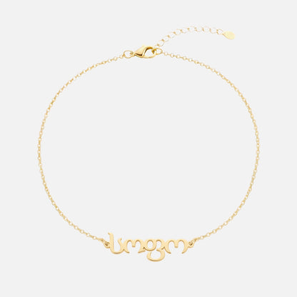 Custom Language Bracelet with a name in Georgian, gold