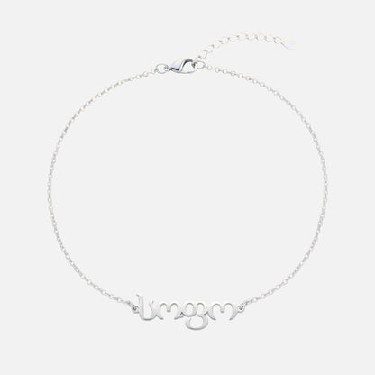 Custom Language Bracelet with a name in Georgian, silver