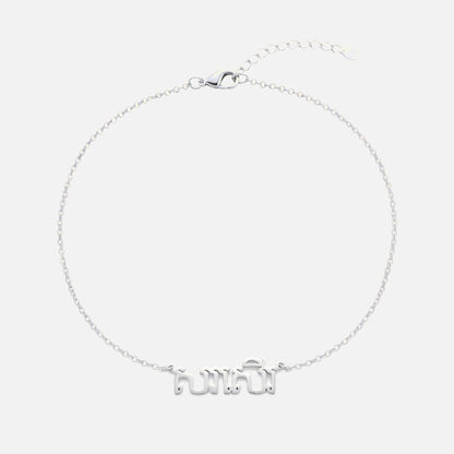 Custom Language Bracelet with a name in Khmer, silver