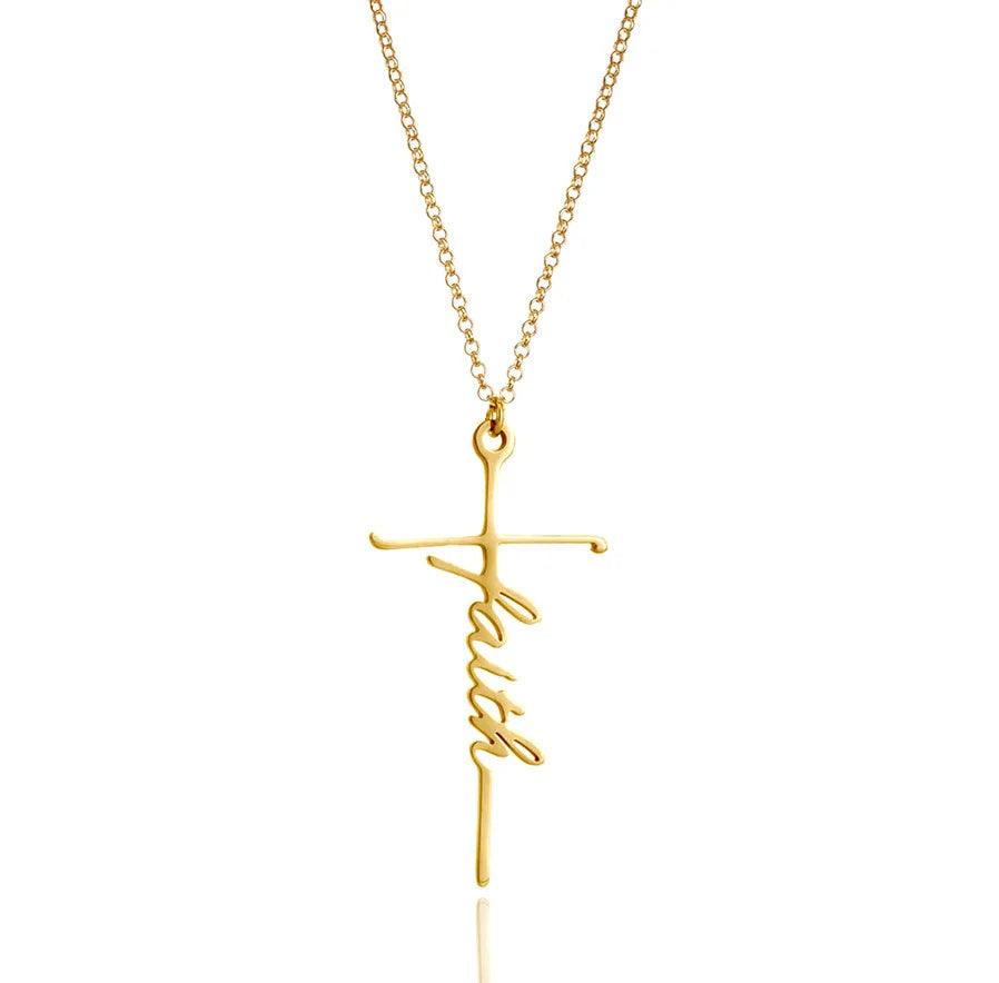 Customised Cross Necklace - Jewelled Me