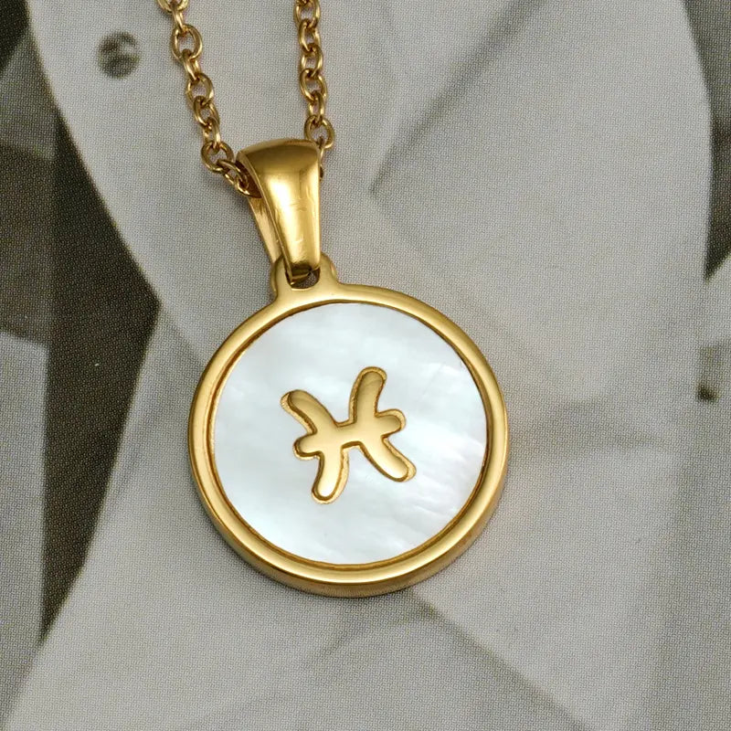Cute Star Shell Zodiac Necklace