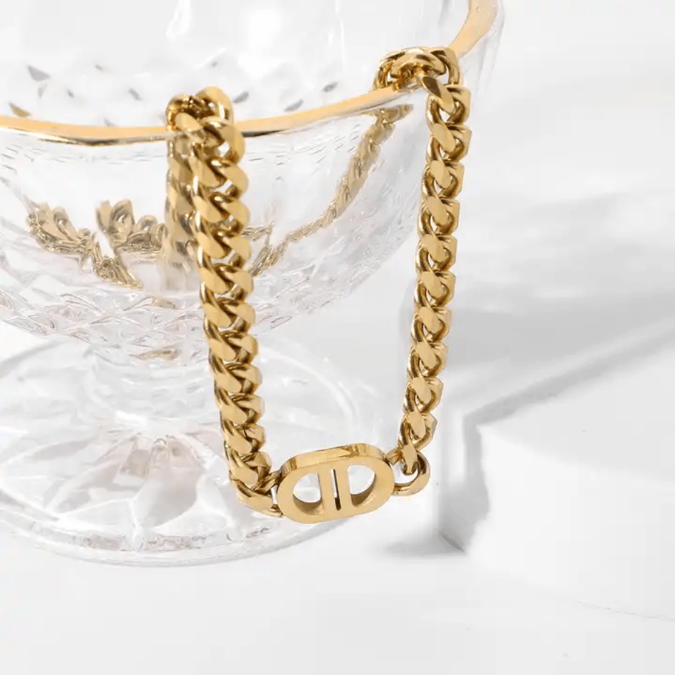 Custom Initial &amp; Name Chain Necklace &amp; Bracelet - Jewelled Me