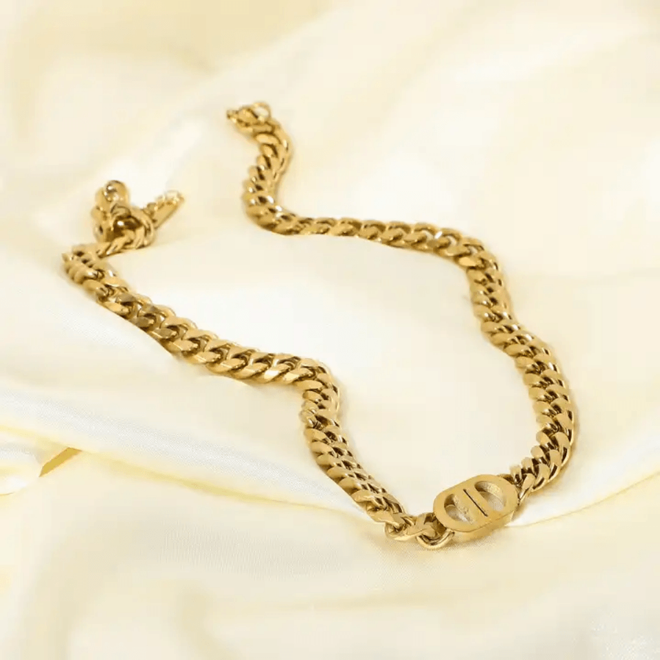 Custom Initial &amp; Name Chain Necklace &amp; Bracelet - Jewelled Me