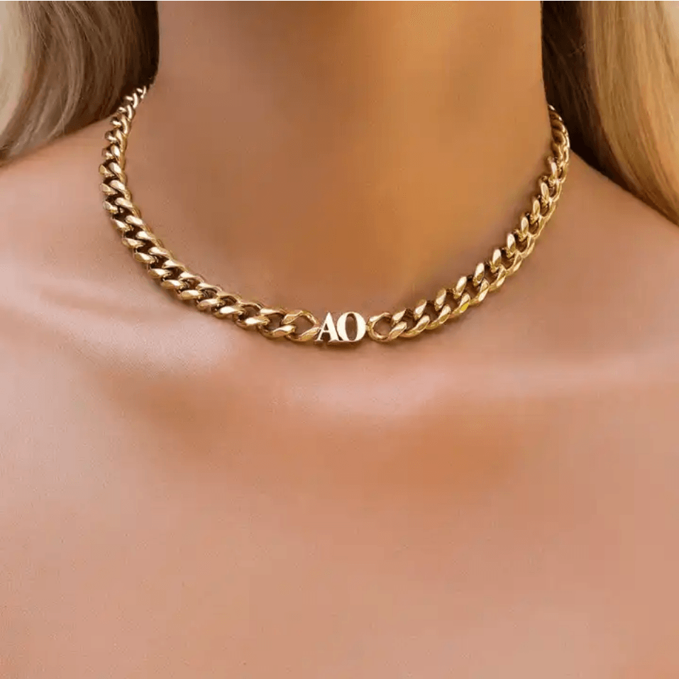 Custom Initial &amp; Name Chain Necklace &amp; Bracelet - Jewelled Me