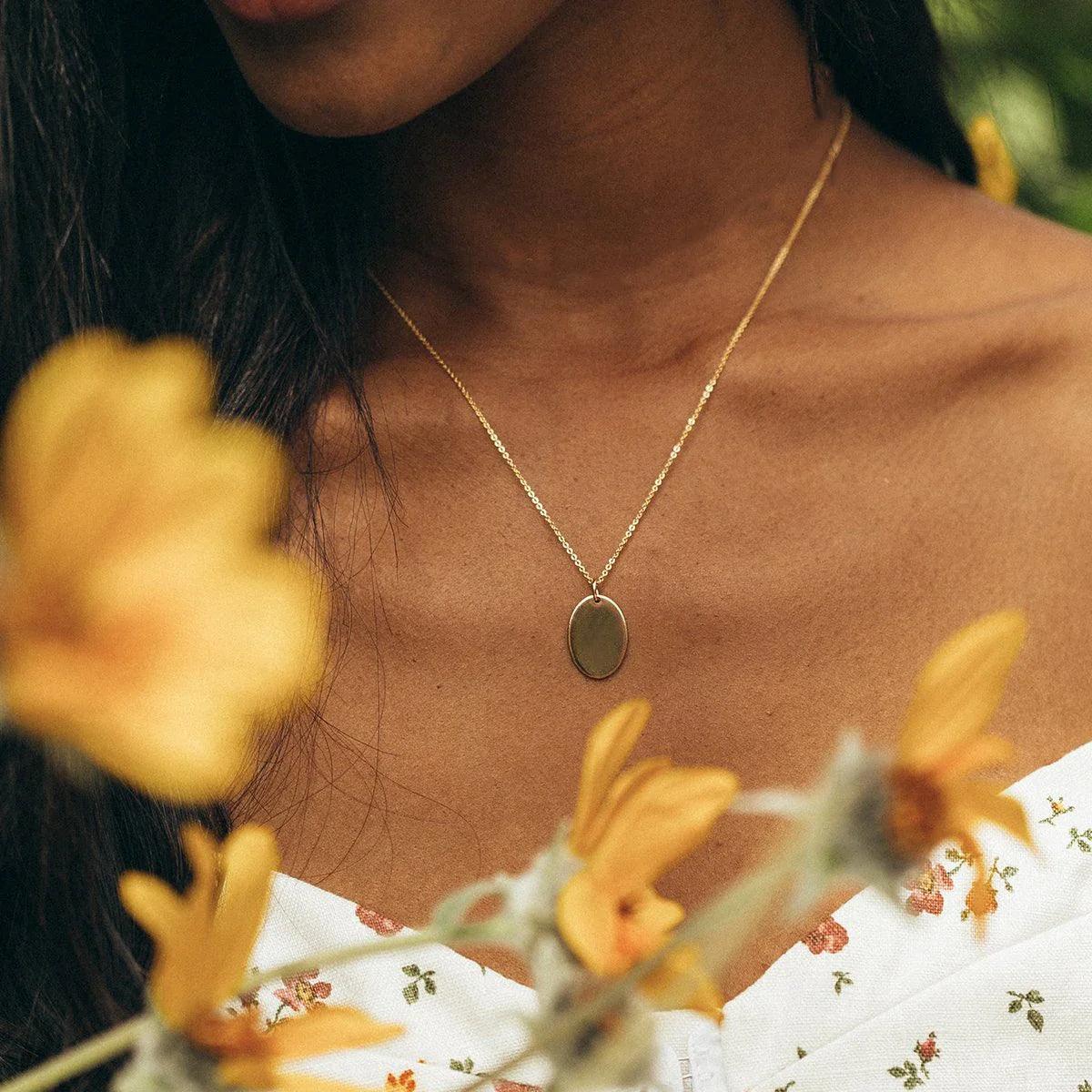 Custom Oval Pendant (14k Gold-Plated) - Jewelled Me