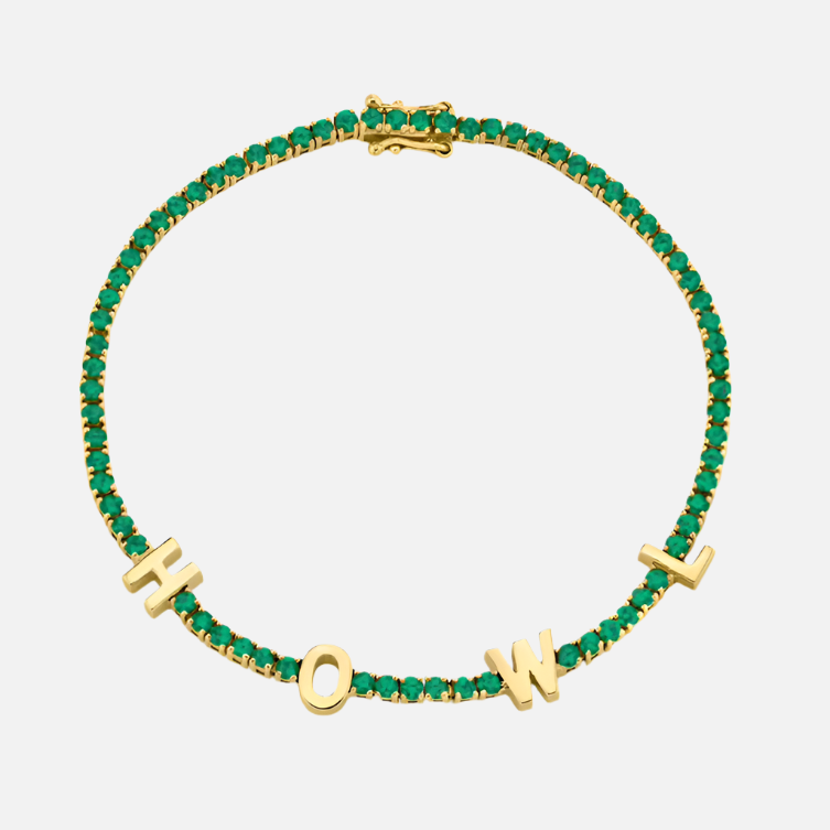 ICED Custom Name Tennis Rainbow Gem Bracelet - Jewelled Me