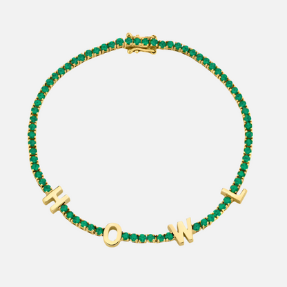 ICED Custom Name Tennis Rainbow Gem Bracelet - Jewelled Me