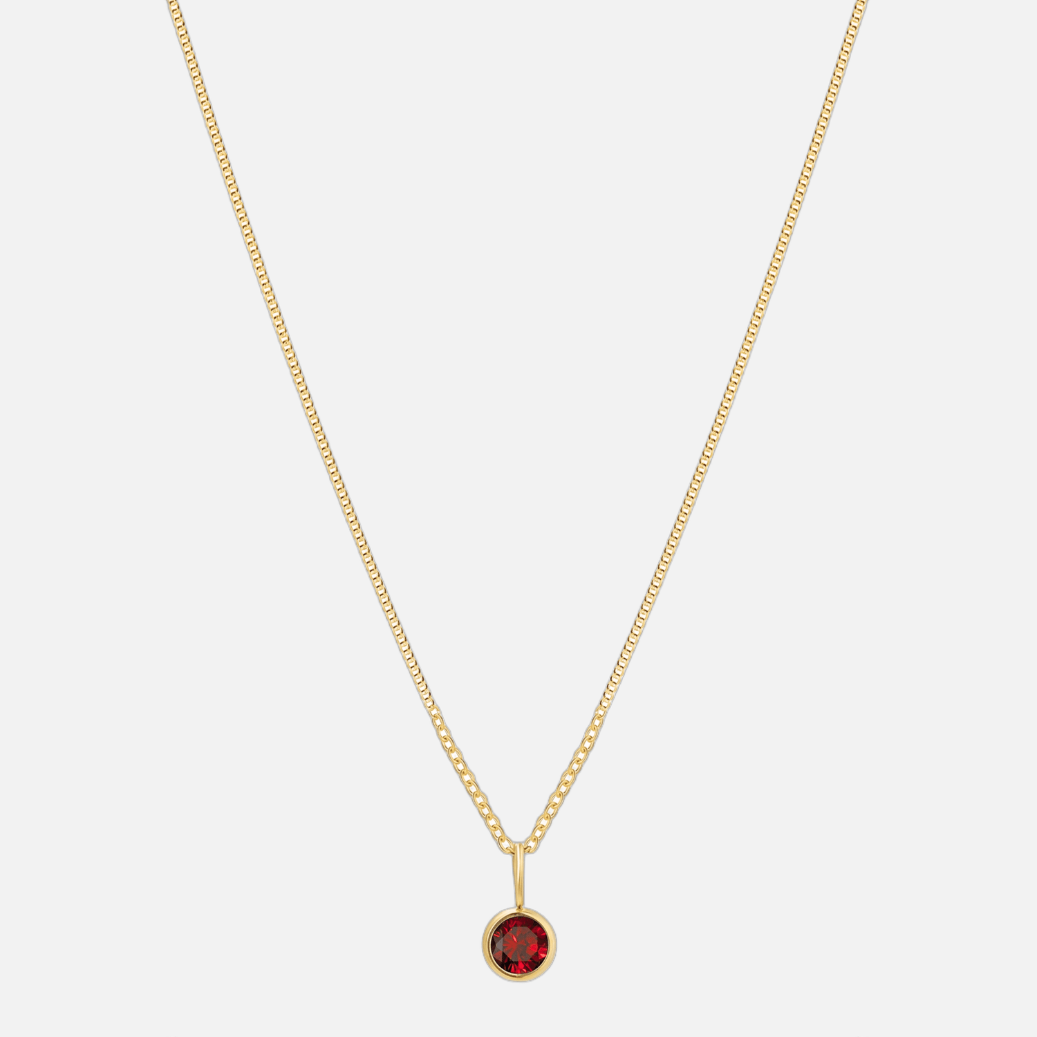 Suspended Birthstone Necklace (14k Gold-Plated)
