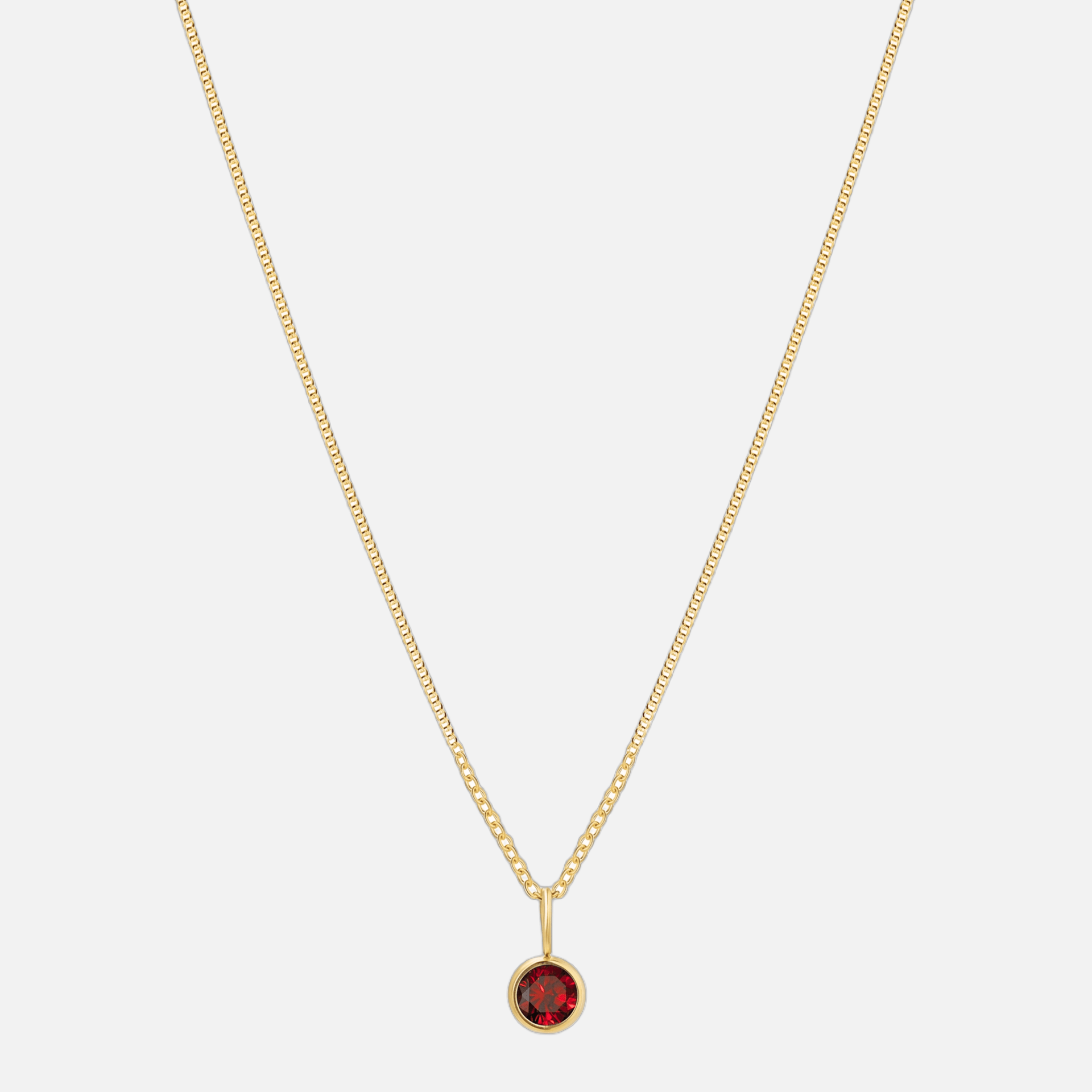 Suspended Birthstone Necklace (14k Gold-Plated)