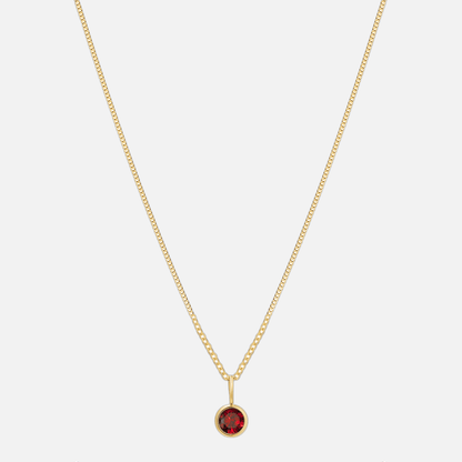 Suspended Birthstone Necklace (14k Gold-Plated)
