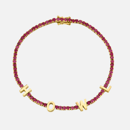 ICED Custom Name Tennis Rainbow Gem Bracelet - Jewelled Me
