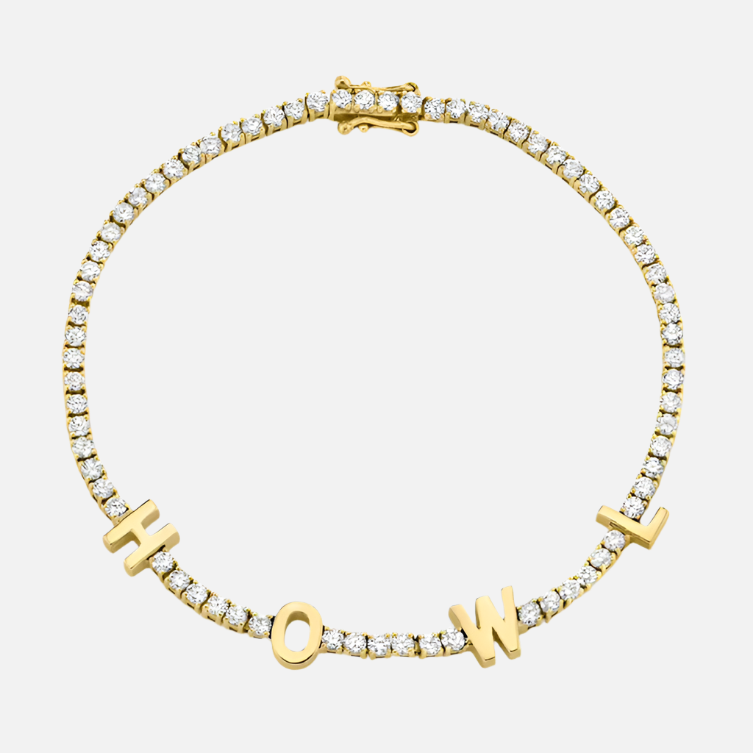 ICED Custom Name Tennis Rainbow Gem Bracelet - Jewelled Me