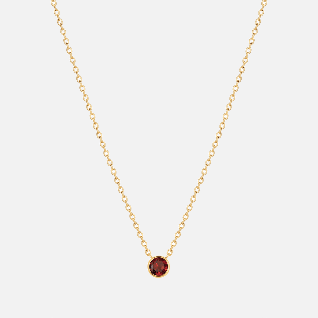 Solitaire Bezel Birthstone Necklace - Jewelled Me