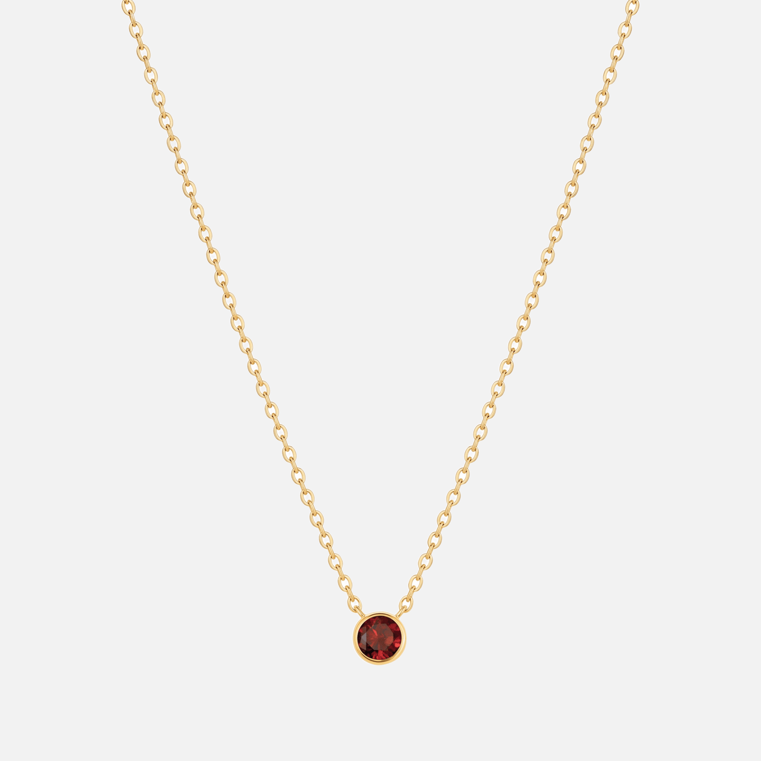 Solitaire Bezel Birthstone Necklace