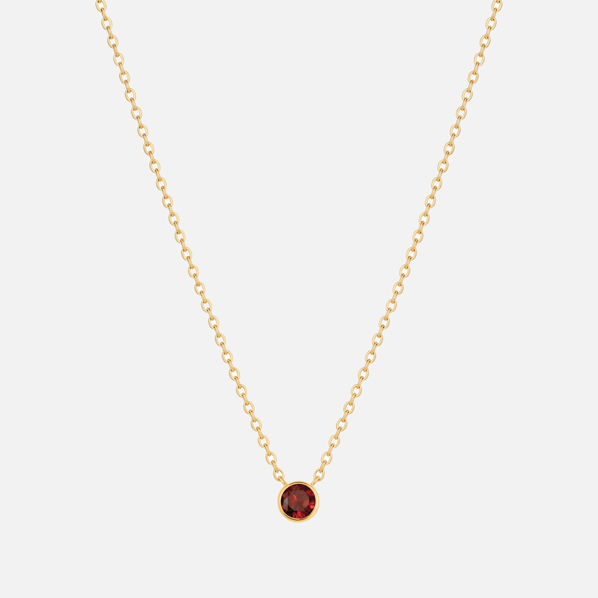 Solitaire Bezel Birthstone Necklace