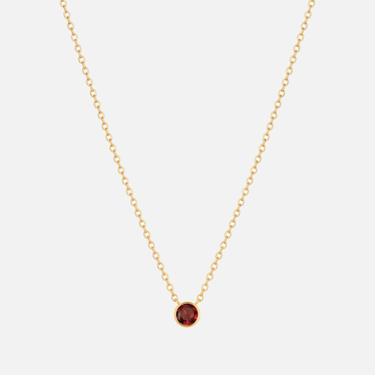 Solitaire Bezel Birthstone Necklace