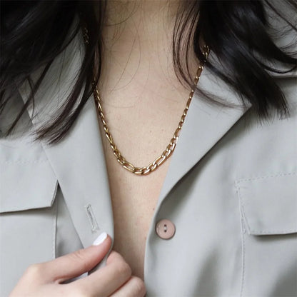 Figaro Chain Necklace (14k Gold-Plated)