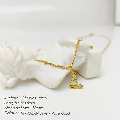 Heart Tail Initial Necklace (14k Gold-Plated)
