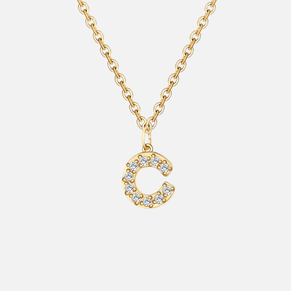 ICED Initial Necklace (14k Gold-Plated) - Jewelled Me