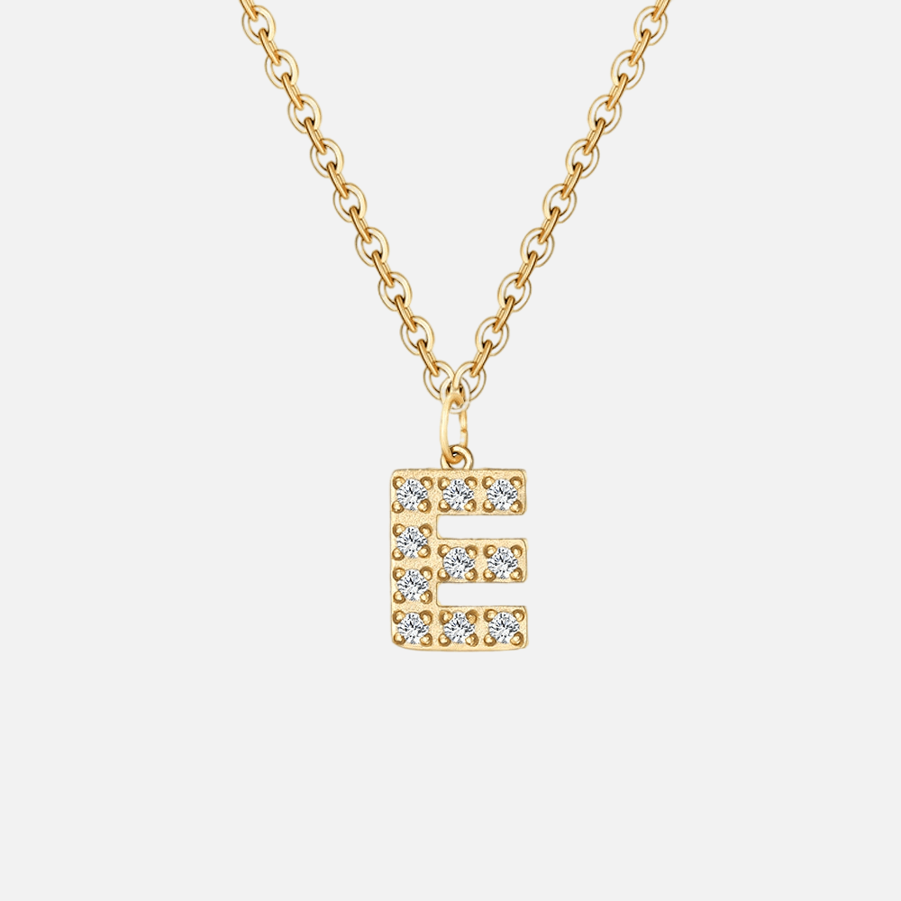 ICED Initial Necklace (14k Gold-Plated) - Jewelled Me