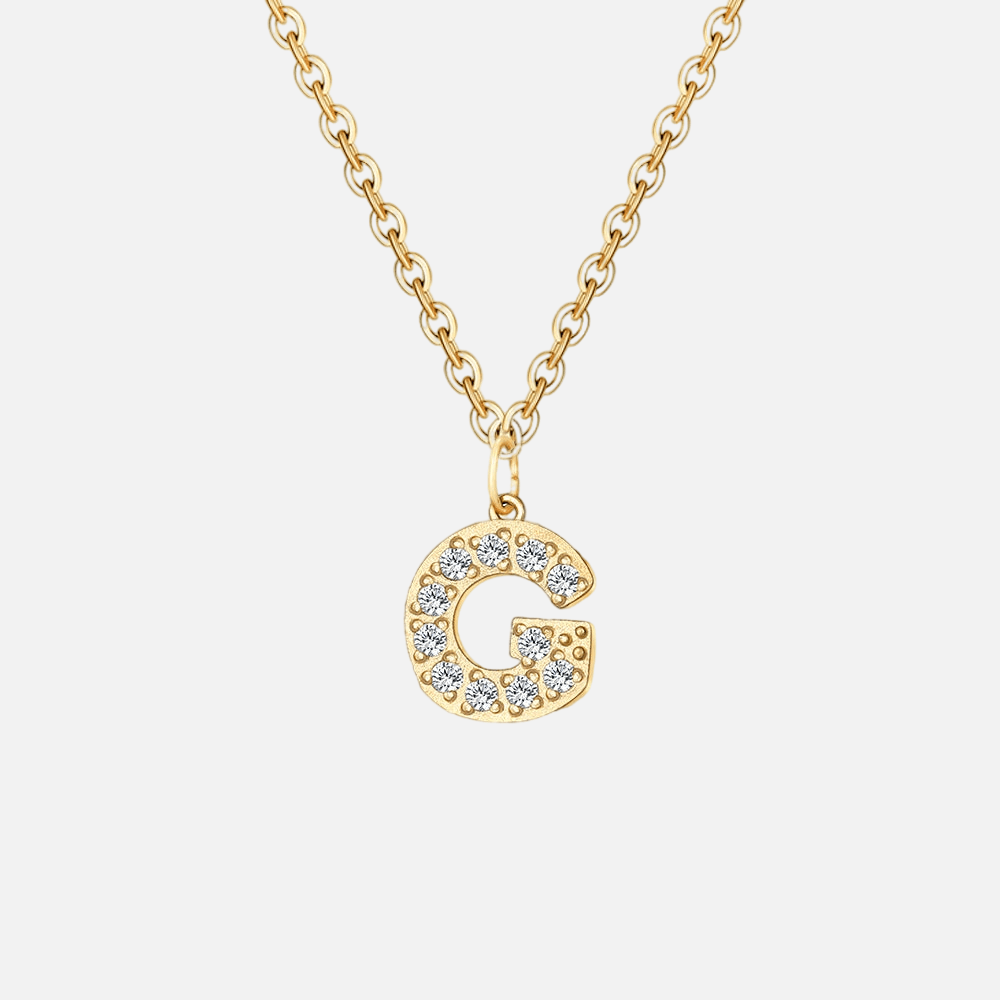 ICED Initial Necklace (14k Gold-Plated) - Jewelled Me